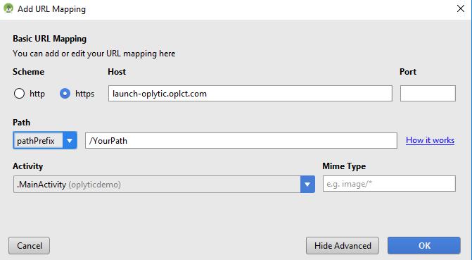 Feel free to customize your deep links with Path Patterns, Path Prefixes or just use a catch all.
