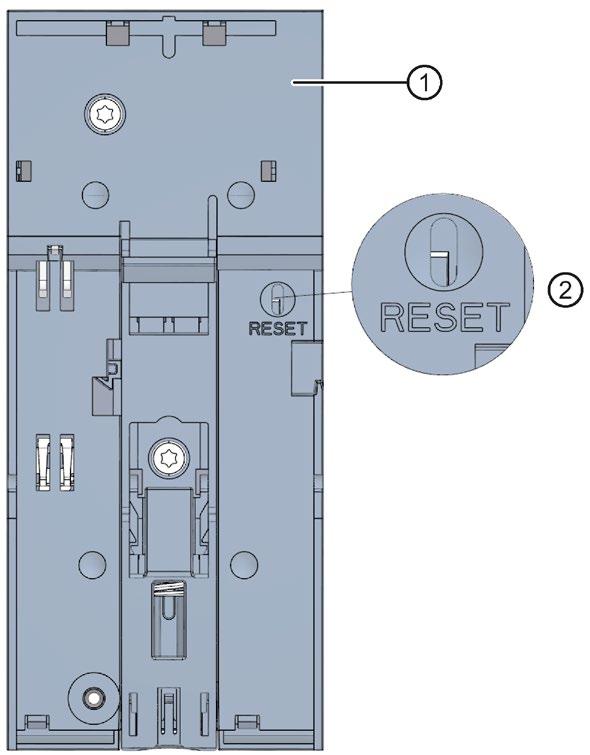 Maintenance 13.7 Resetting CPU/interface module (PROFINET) to factory settings Procedure Proceed as follows to reset an interface module to factory settings by means of the RESET button: 1.