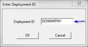 19. In the dialog box that displays, enter the Deployment ID you received, then click OK. 20.