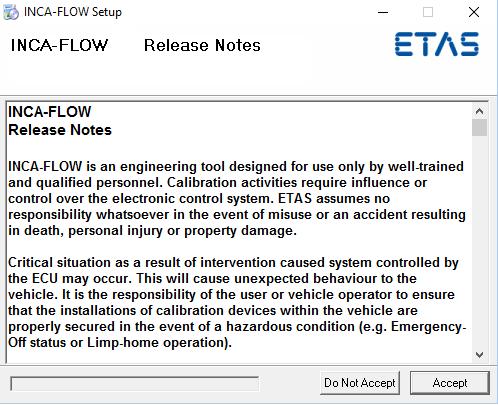 Figure 9: INCA-FLOW Release Notes Click Next to start installation in the default directory.