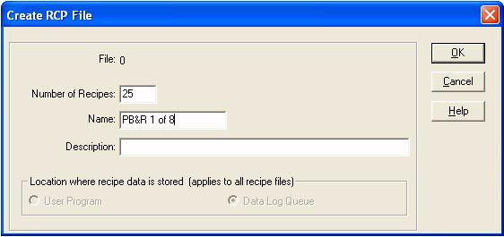 Chapter 2 System Validation and Application Tips Create Recipe Configuration Files If the Recipe (RCP) Configuration files don t already exist in the ladder project, you must create them.