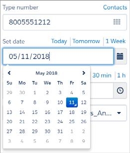 Processing Voicemail Messages and Callbacks Managing Reminders and Callbacks Change the date: click day or arrow at
