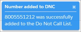 Adding a number directly to the list: in the main softphone window, click Add to DNC,