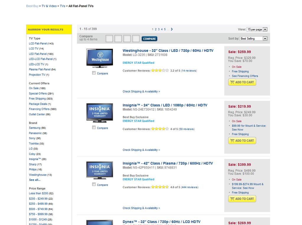 them in a HTML template. For example, Figure 2 represents a structured/semi-structured web page which is a product list page from Bestbuy.com. Figure 2: A structured web page (bestbuy.com) 1.