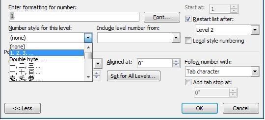 That applies a number that automatically is attached to Level 2, the Level that is attached to Chapters in