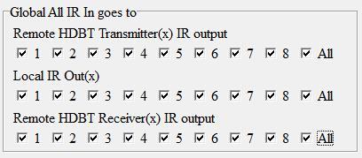 Output yy=[0...08] Local IR In 8 MXIR GI (+-)xx Global All IR In Signal Gose To Which IR Output:xx xx=[0...08]: Remote HDBT Transmitter IR Output(reserve) xx=[09...6]: Local IR Output xx=[7.