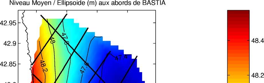 MSS measured by GPS around Bastia MSL from 47.