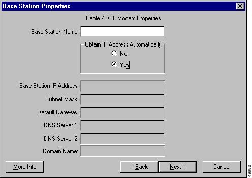 BSCU Installation and Setup Chapter 2 Table 2-21 Button More Info Back Next Cancel Buttons on the Dialup Modem Properties Screen Provides additional information on the screen parameters.