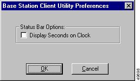 BSCU Installation and Setup Chapter 2 Preferences With the Preferences option you can display seconds in the Status Bar Clock that appears on the bottom of the Cisco Aironet s main screen (see