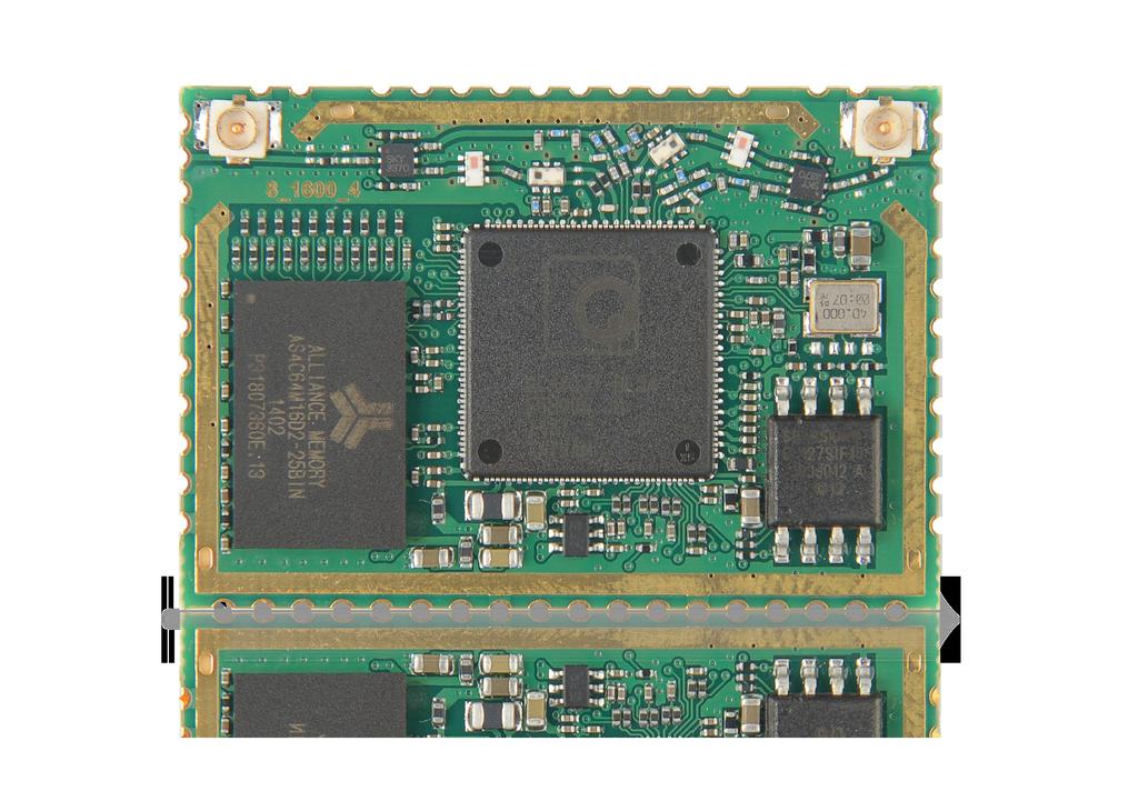 (-I) has 802.11N 2x2 radio supporting up to 300 Mbps data-rate and comes in two versions: commercial or industrial temperature is a QCA 4531 chipset based module with a 650 MHz CPU and 802.