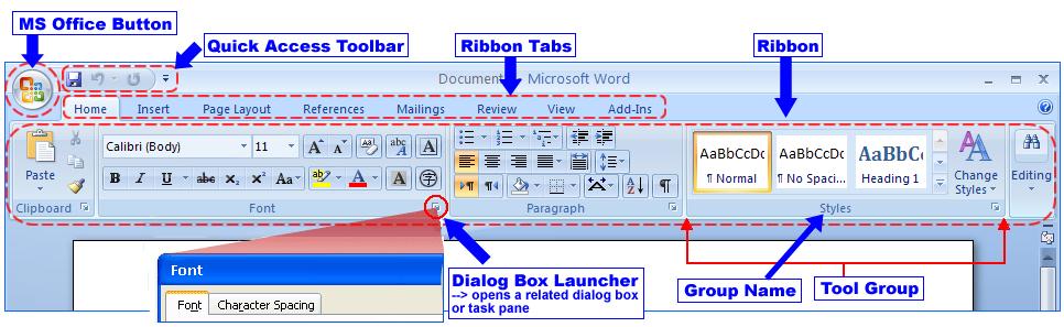 MS WORD 2007 - New Interface 2 When you open Word 2007, you will notice that it looks quite different from Word 2000 and Word 2003.