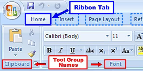 Arrangement of Tools in Word 2007 The MS Office Button contains the main file functions New, Open, Save, Save as, Print, Print Preview, etc.