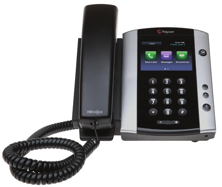 Polycom VVX 600, Skype for Business Edition Enhance productivity and enrich collaboration with the ultimate one-touch desktop phone designed specifically for executives, managers and knowledge