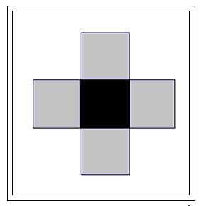 centroid of middle pixel is at the same distance from the centroids of six adjacent pixels [6]. FIG. 6 FOUR-WAY CONNETIVITY FIG.