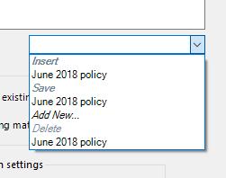 Select the option you need to insert a previously saved value, update a