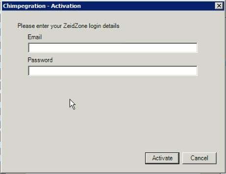 Activation will register your copy of Chimpegration with Zeidman Development. The process sends your organisation name and Raiser s Edge serial number to our secure servers.