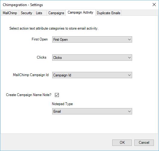 You are also able to store the campaign name as a notepad2. In this case you will need to supply the notepad type.