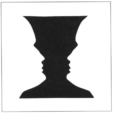 Figure 6: Source: Forsyth & Ponce [1] What do you see? Do you see a cup or do you see the side of 2 heads facing each other? Either option is correct, depending on your perspective.