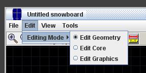 Editing Modes snocad-x has three modes of editing your board : Geometry Edit Core Edit Graphics