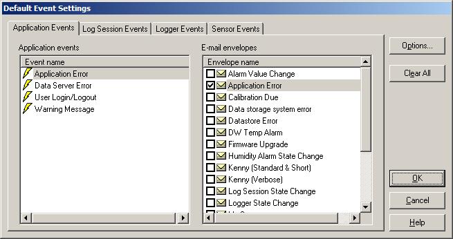 9936A LogWare III Setting up Default Events e-mail messages and is used to send the e-mail message generated by an event to the proper group(s) of recipients.