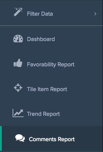 Comments Report The Comments Report gives users the ability to read through each individual