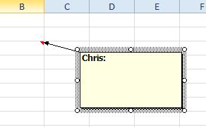 In the Excel spreadsheet a comment text box will appear where you can type in your new comment. Type in your comment and click outside of the text box when you are done.