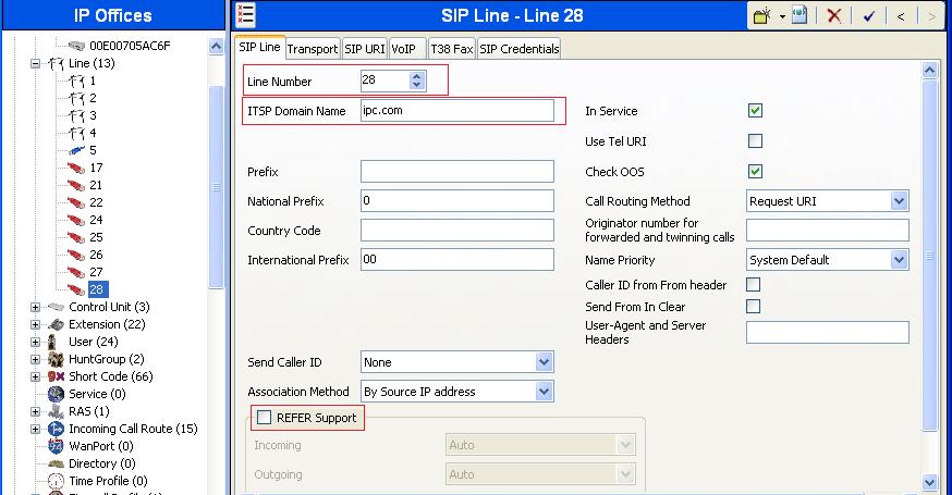 5.4. Administer SIP Line From the configuration tree in the left pane, right-click on Line and select New SIP Line from the pop-up list to add a new