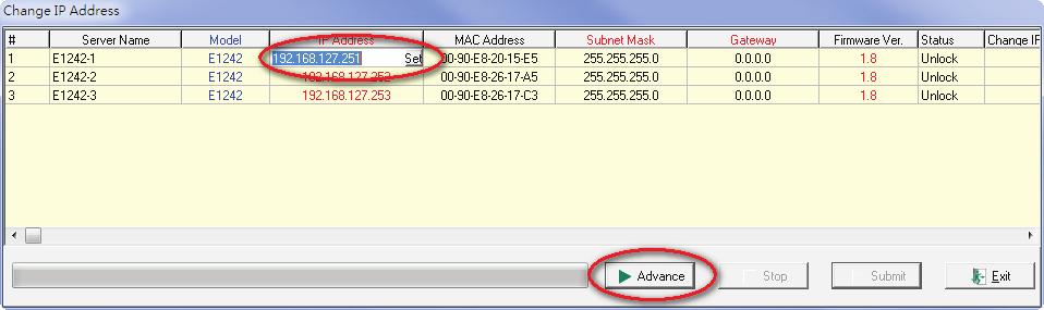 Then, right-click on the device(s) and select Change IP Address from the drop-down menu to open the Change IP Address window.