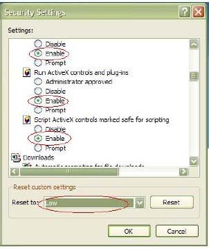 - or - Under Reset Custom Settings, click the security level for the whole zone in the Reset To box, and