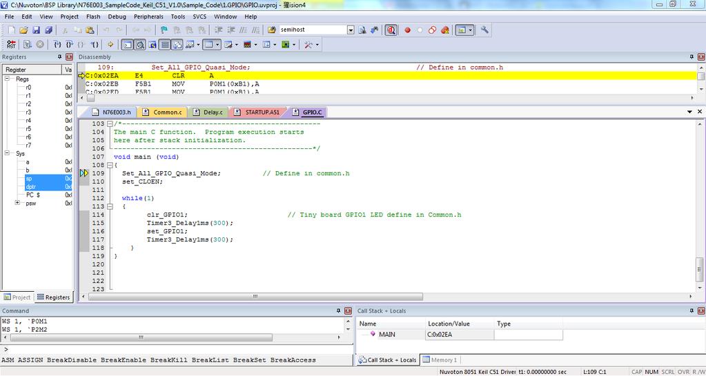 3. Compiler 4. Download the program code to Flash 5. Enter / Exit Debug mode 6 Enter Debug mode interface 6.