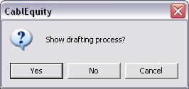 Next popup message asks if you would like to see drafting process, or generate drawings silently a.