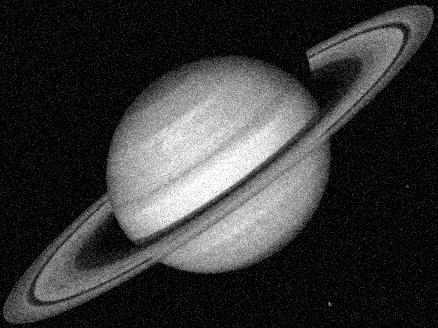 8 Analyzing and Enhancing Images Figure 8-14: Noisy Version of Saturn.