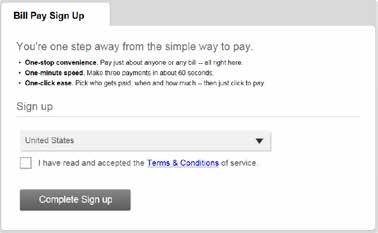You can search from a list of existing payees or set up an entirely new payee.
