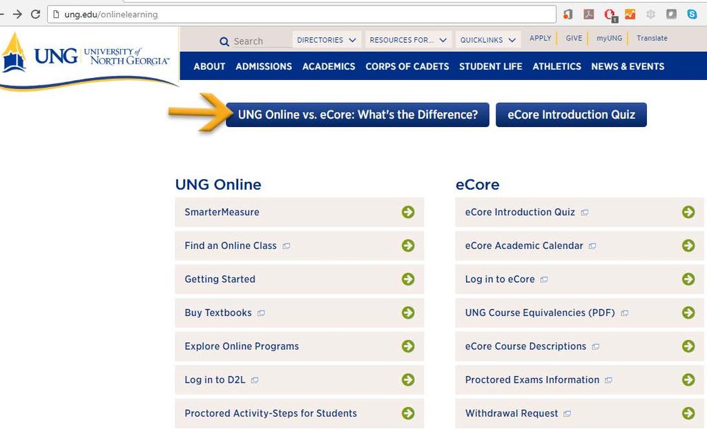 UNG Online Learning Step 20 UNG Online vs.