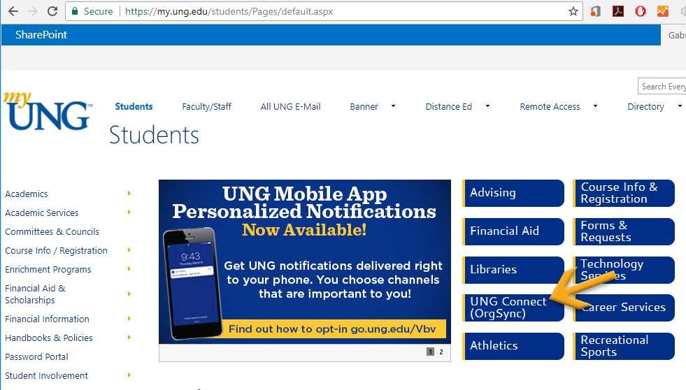 Additional UNG Technology Resources Step 23 UNG Connect UNG Connect is the portal for student clubs/organizations, departments and services.