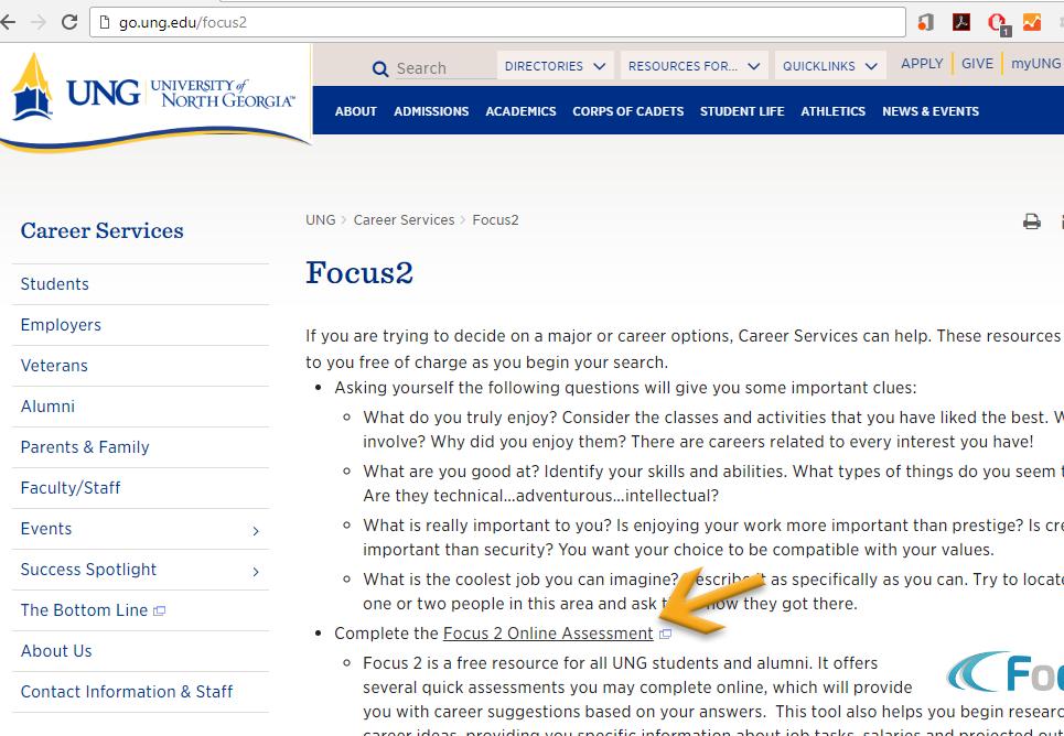 Additional UNG Technology Resources Step 24 Focus2 Focus2 is a free resource for all UNG students and alumni.
