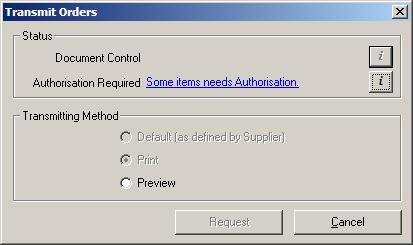 Dialog comes up and shows that authorization is required.