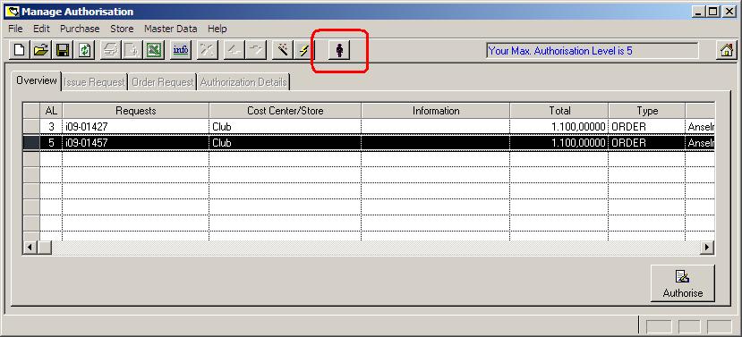 This function allows the user to change his identity to any user he is defined as Stand In for during the authorization process.