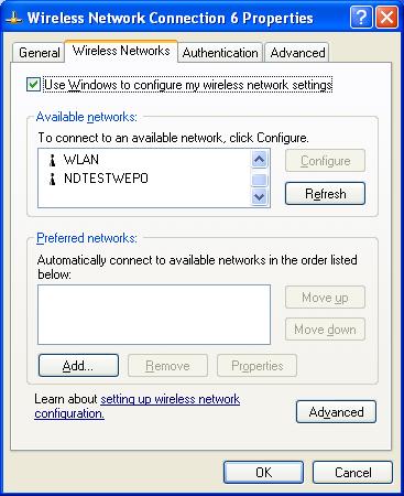 4. Make sure Use Windows to configure my wireless network settings and click OK. 5.