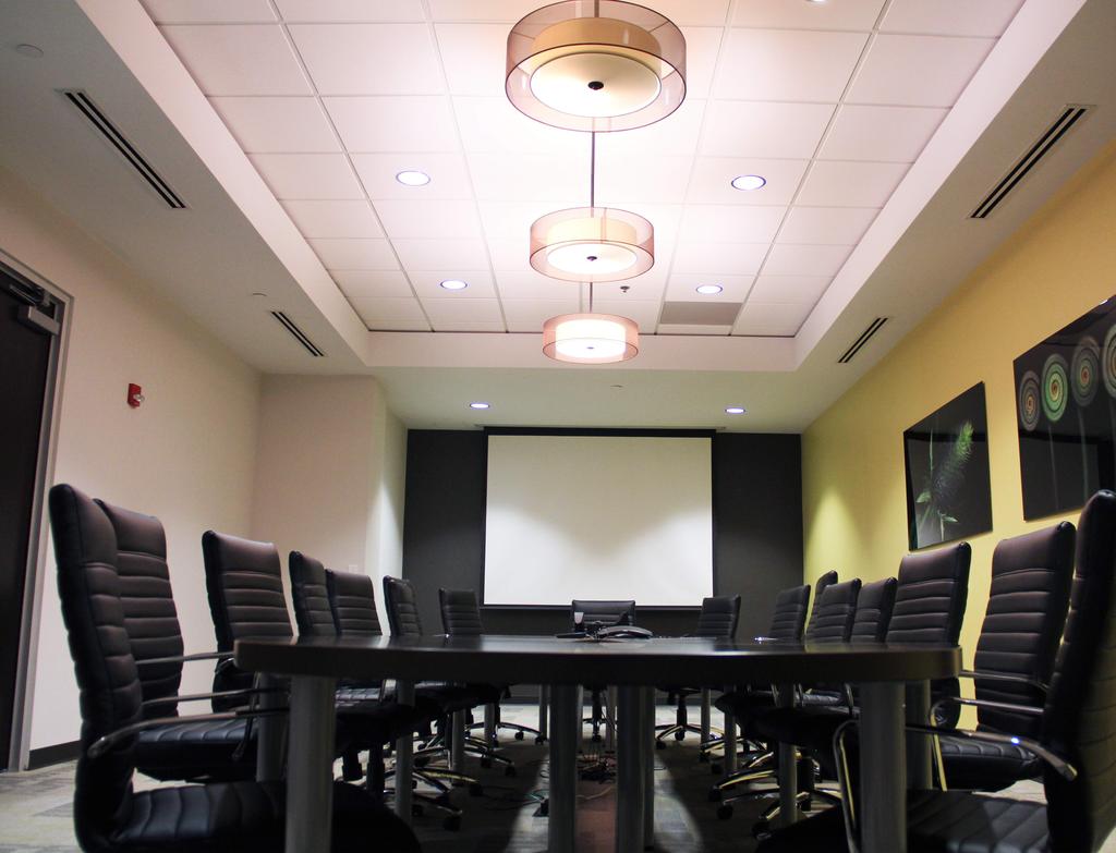 PROFESSIONALLY DESIGNED MEETING ROOMS The Executive board room is a polished meeting space where sophisticated meetings can take place in a highly professional environment.