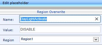 In the 'Value' field, you can edit the value of the placeholder. 4. From the 'Region' dropdown, you can select another region. 5.