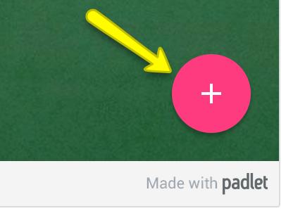 Using Padlet the student experience Adding a post Students add posts by selecting the pink & white plus button.