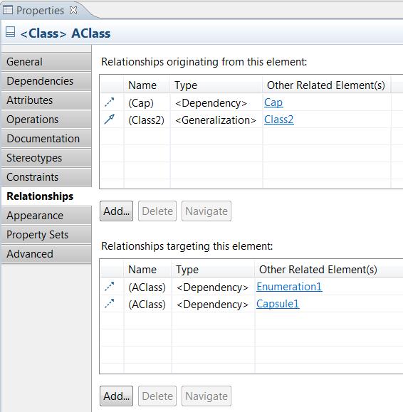 Improved Relationships Tab in the Properties View More relationships can now be seen in the Relationships tab without scrolling vertically Also, the tables now resize automatically if the Properties