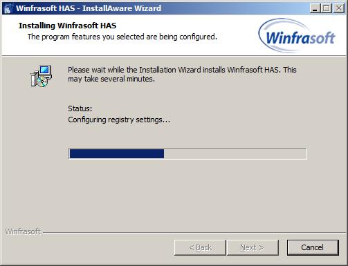 14 Winfrasoft HAS (8) Click Next to continue. The installation is being performed.