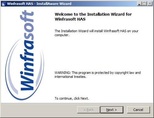 Installing the Winfrasoft HAS Management Console The Winfrasoft HAS Management Console can only be installed on any 32bit or 64bit computer