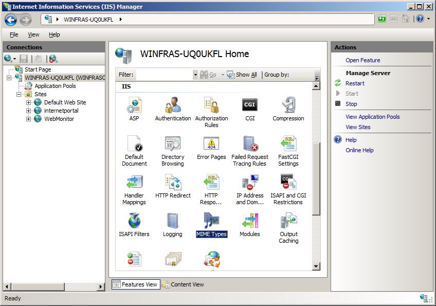 20 Winfrasoft HAS HAS Configuration on UAG 2010 Configure IIS MIME Types (Internet only) (1)