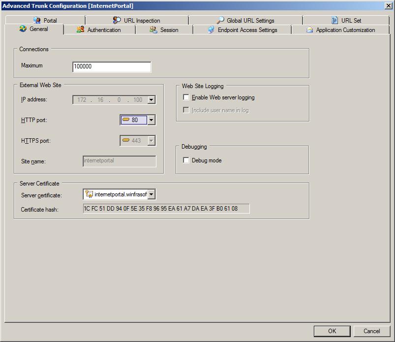 HAS Configuration on UAG 2010 27 (3) Select the Authentication tab.