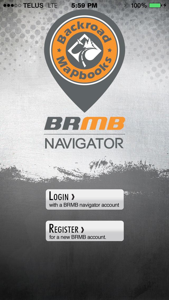 note Your Backroad Navigator account is different from your regular BRMB account!
