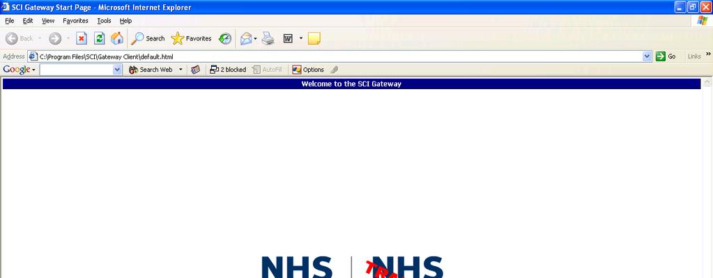 ACCESSING SCI GATEWAY Accessing SCI Gateway You can connect to SCI Gateway through this link https://www.scigw.scot.nhs.uk/web. The link will take you directly to the logon page.