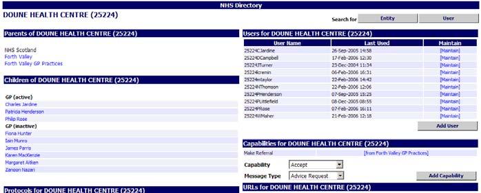 WORKING WITH THE NHS DIRECTORY Capabilities can be